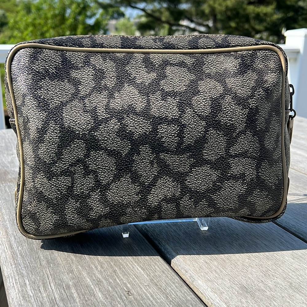 Yves Saint Laurent YSL Black & Gray Giraffe Print Clutch / Makeup Case Vintage - Picture 4 of 14